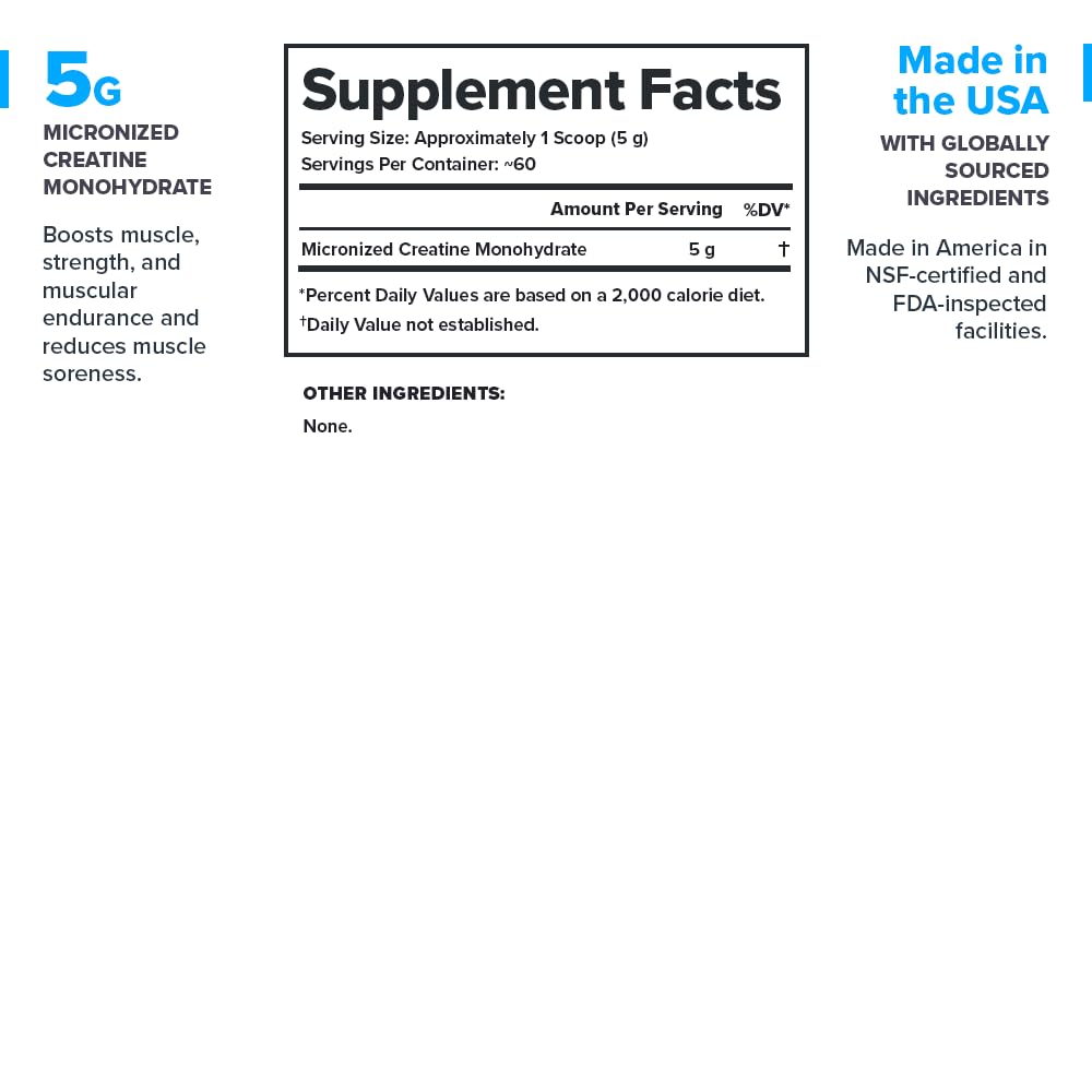 LEGION Micronized Creatine Monohydrate Supplement - Clean Creatine Powder for Muscle Gain & Post Workout Recovery - Micronized Creatine Supplement for Maximum Absorption (60 Servings, Unflavored)