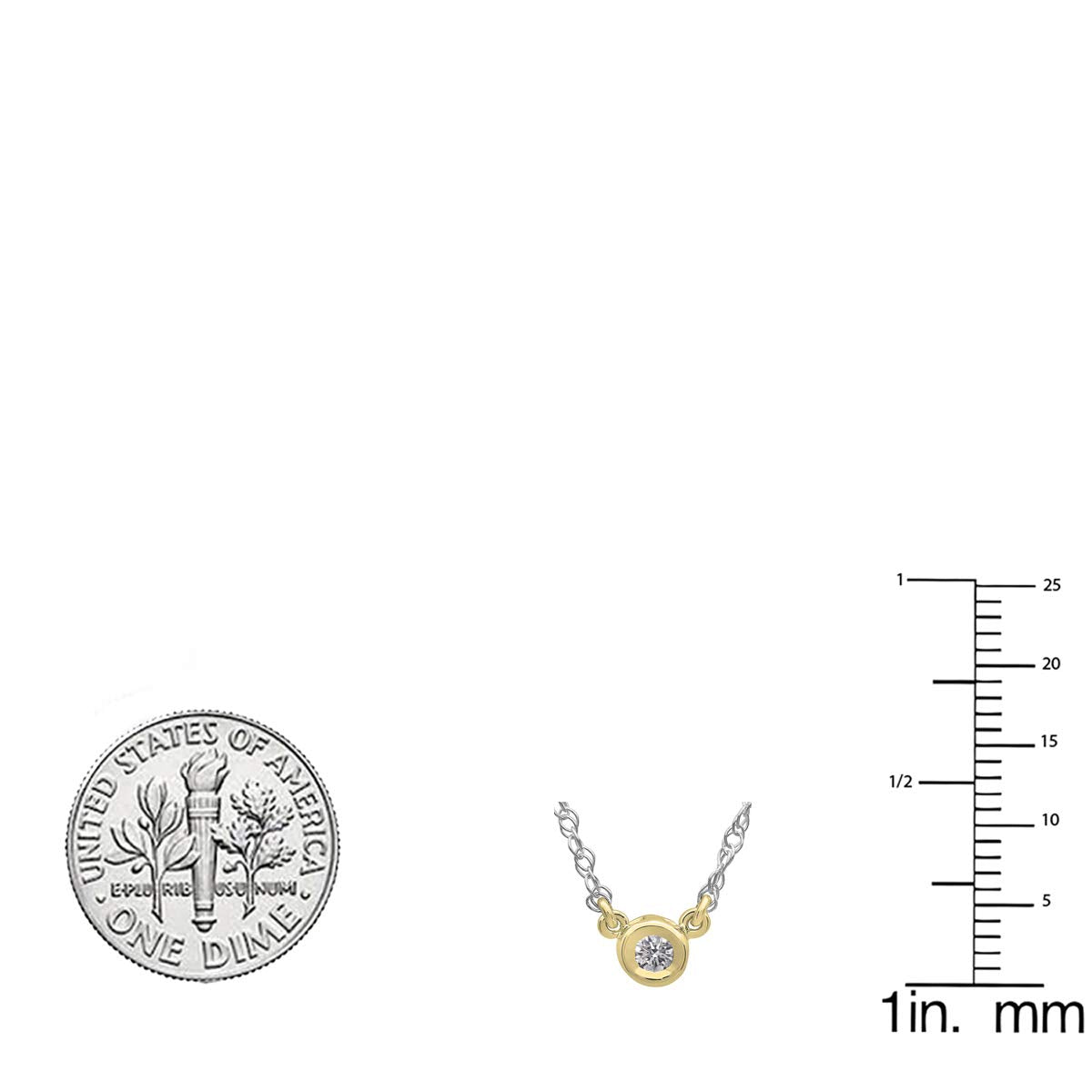 Dazzlingrock Collection 0.50 Cttw Round Diamond Women Bezel Set Solitaire Pendant, 14K Solid Yellow Gold