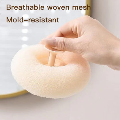 Suction Cup Bath Ball, Super Soft Sunflower Suction Cup Bath Ball Shower Sponge Exfoliating Shower Ball Bath Sponges Shower Loofah Sponges to Scrub Body and Enjoy Shower Apricot & Blue