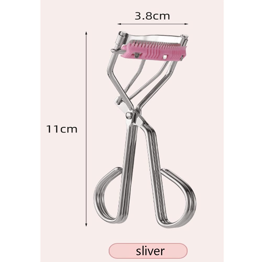 Eyelash Curlers with Small Eyelash Comb & Refill Pads, High On Lash Curler Stainless Steel Eyelash Makeup Tool for Eye-Opening & Lifted Lashes, Wide Angle Beauty Curling Natural Styling