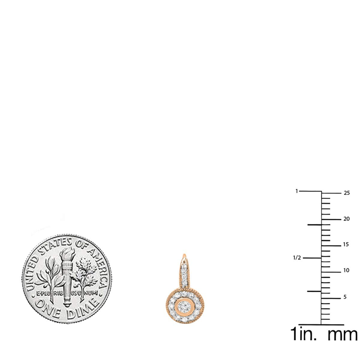 Dazzlingrock Collection 0.45 Cttw Round Lab Grown White Diamond Women Cluster Halo Drop Earrings, 18K Solid Rose Gold