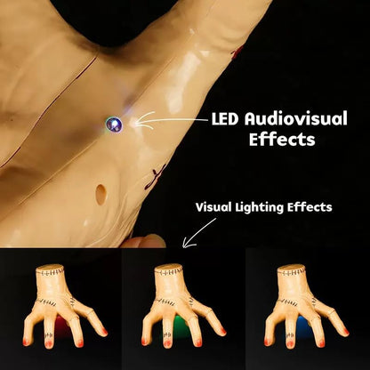 Thing Hand Halloween Scary Fake Hand, Addams Hand Props Cosplay with Lights Music Ghost Hands Halloween Toys (Music Light Hand)