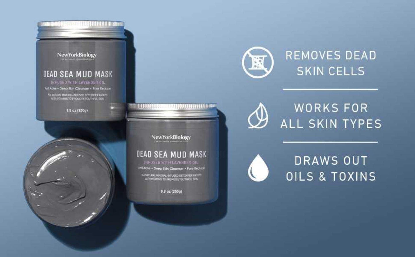 Dead Sea Mud Mask for Face and Body | with Lavender | Spa Quality Pore Refiner for Oily Skin | Natural Skincare for Women & Men | Tighten Skin for A Healthier Complexion | 8.8 oz