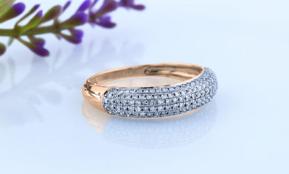 Dazzlingrock Collection 0.50 Cttw Round Lab Grown White Diamond Women Anniversary Wedding Band, 18K Solid Rose Gold, Size 6.5