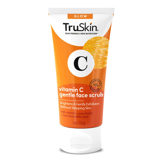 Vitamin C Gentle Face Scrub - Brightening Daily Face Exfoliator for All Skin Types - Softens & Smooths Skin with Vitamin C, Yuzu Lemon, and Exfoliating Bora Bora White Sand - 4 Fl. Oz