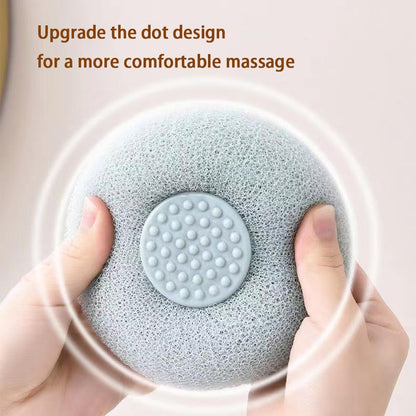 Suction Cup Bath Ball, Super Soft Sunflower Suction Cup Bath Ball Shower Sponge Exfoliating Shower Ball Bath Sponges Shower Loofah Sponges to Scrub Body and Enjoy Shower Apricot & Blue