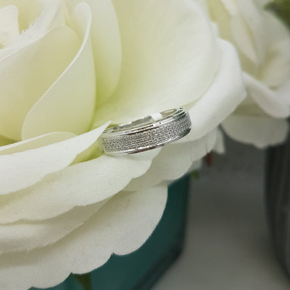 Dazzlingrock Collection 0.25 Cttw Round Lab Grown White Diamond Men's Hip Hop Wedding Band in 14K Solid White Gold, Size 12