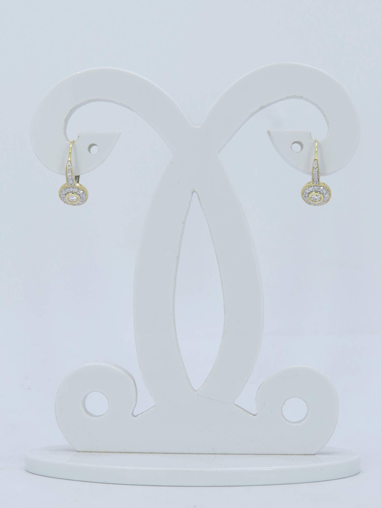 Dazzlingrock Collection 0.45 Cttw Round Lab Grown White Diamond Women Cluster Halo Drop Earrings, 18K Solid Rose Gold