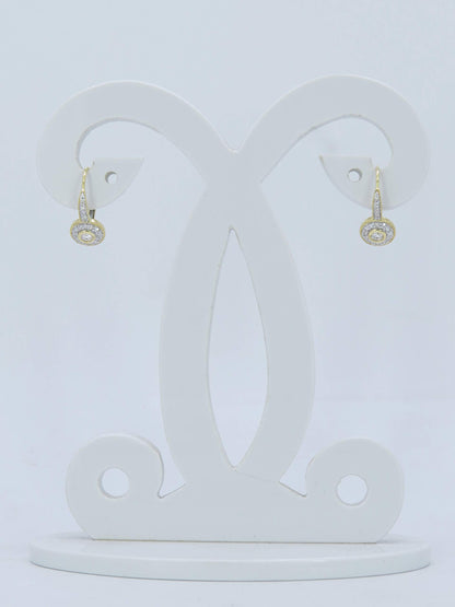 Dazzlingrock Collection 0.45 Cttw Round Lab Grown White Diamond Women Cluster Halo Drop Earrings, 18K Solid Rose Gold