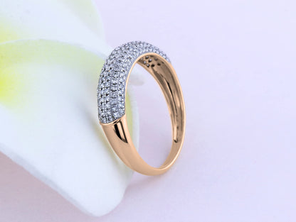 Dazzlingrock Collection 0.50 Cttw Round Lab Grown White Diamond Women Anniversary Wedding Band, 18K Solid Rose Gold, Size 6.5