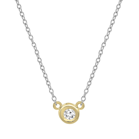 Dazzlingrock Collection 0.50 Cttw Round Diamond Women Bezel Set Solitaire Pendant, 14K Solid Yellow Gold