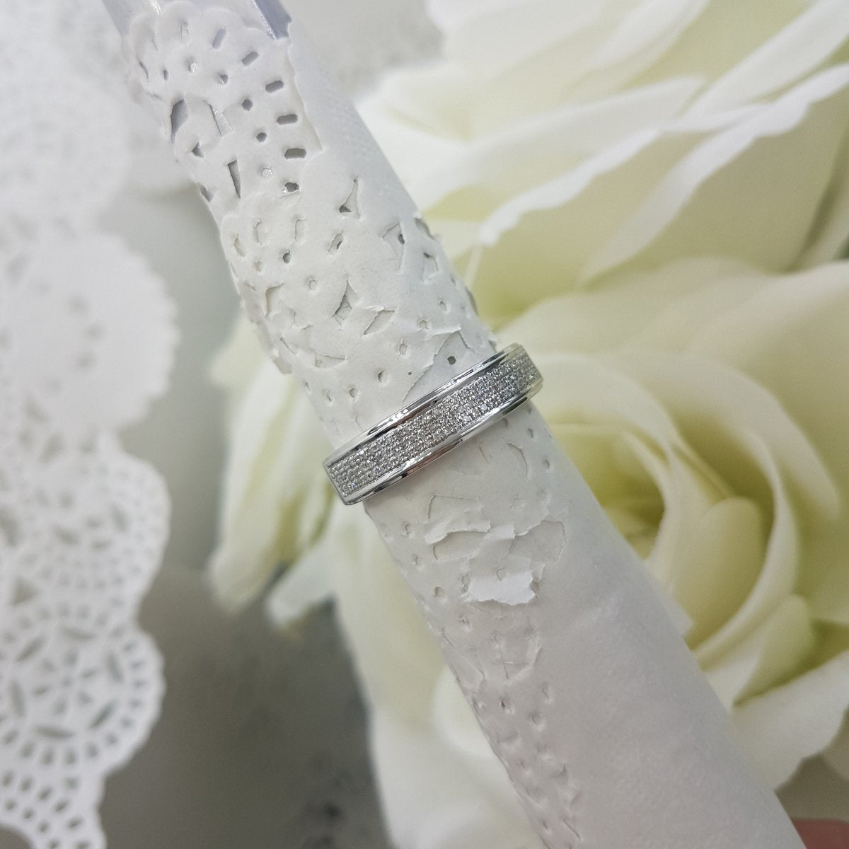 Dazzlingrock Collection 0.25 Cttw Round Lab Grown White Diamond Men's Hip Hop Wedding Band in 14K Solid White Gold, Size 12