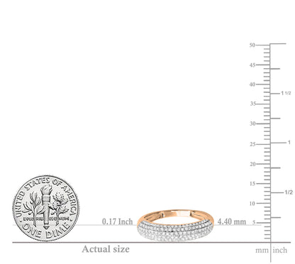 Dazzlingrock Collection 0.50 Cttw Round Lab Grown White Diamond Women Anniversary Wedding Band, 18K Solid Rose Gold, Size 6.5