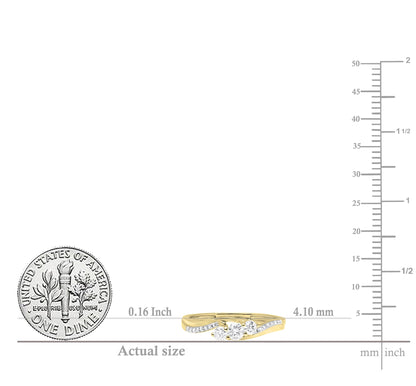 Dazzlingrock Collection 0.50 Cttw Round Lab Grown White Diamond 3 Stone Women Engagement Ring, 18K Solid Yellow Gold, Size 6.5