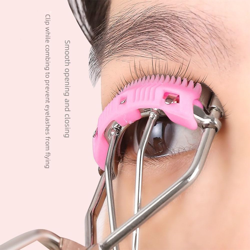 Eyelash Curlers with Small Eyelash Comb & Refill Pads, High On Lash Curler Stainless Steel Eyelash Makeup Tool for Eye-Opening & Lifted Lashes, Wide Angle Beauty Curling Natural Styling