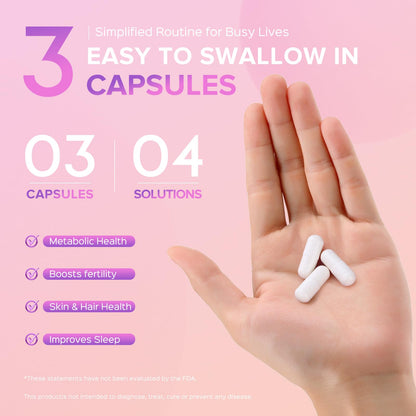 TIMORA Premium 10-in-1 Myo-inositol & D-Chiro Inositol Supplement for Women, Small Capsules for Hormone Balance & Ovarian Support, Skin Health, Plus Folate and Vitamin D - Ideal 40:1 Ratio