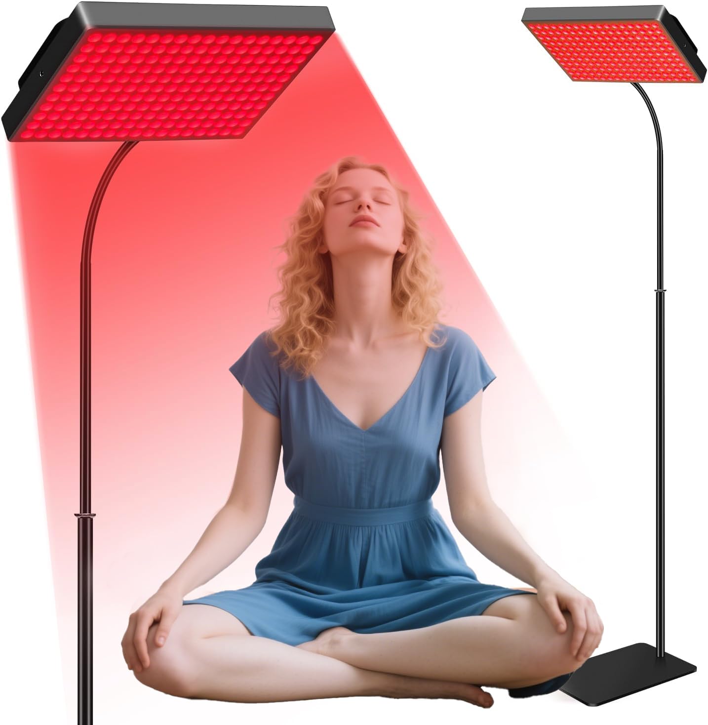Red Light Therapy for Face,Red Infrared Light Therapy Lamp with Stand Panel Led 660nm & 850nm Infrared Light Device for Body