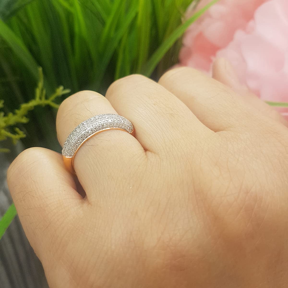 Dazzlingrock Collection 0.50 Cttw Round Lab Grown White Diamond Women Anniversary Wedding Band, 18K Solid Rose Gold, Size 6.5