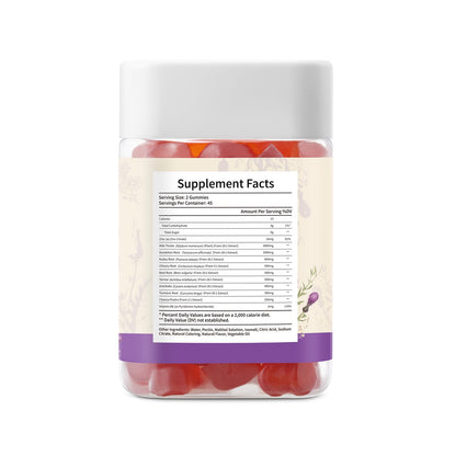 Milk Thistle Gummies with 2000MG Extract, Liver Health Support Gummies, Silymarin Milk Thistle Supplement with Artichoke, Dandelion, Turmeric Curcumin, No Sugar, for Adults, Vegan, 90 Count