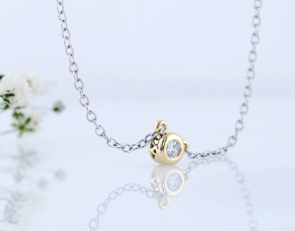 Dazzlingrock Collection 0.50 Cttw Round Diamond Women Bezel Set Solitaire Pendant, 14K Solid Yellow Gold