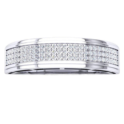 Dazzlingrock Collection 0.25 Cttw Round Lab Grown White Diamond Men's Hip Hop Wedding Band in 14K Solid White Gold, Size 12