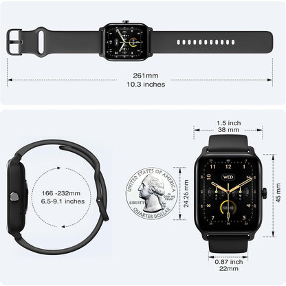 Fitpolo Smart Watches for Men Android & iPhone, Alexa Built-in [1.8" HD Screen] IP68 Waterproof Fitness Watch with Bluetooth Call (Answer/Make), Heart Rate/Sleep/SpO2 Monitor, 105+ Sports Tracker