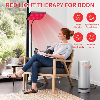 Red Light Therapy for Face,Red Infrared Light Therapy Lamp with Stand Panel Led 660nm & 850nm Infrared Light Device for Body