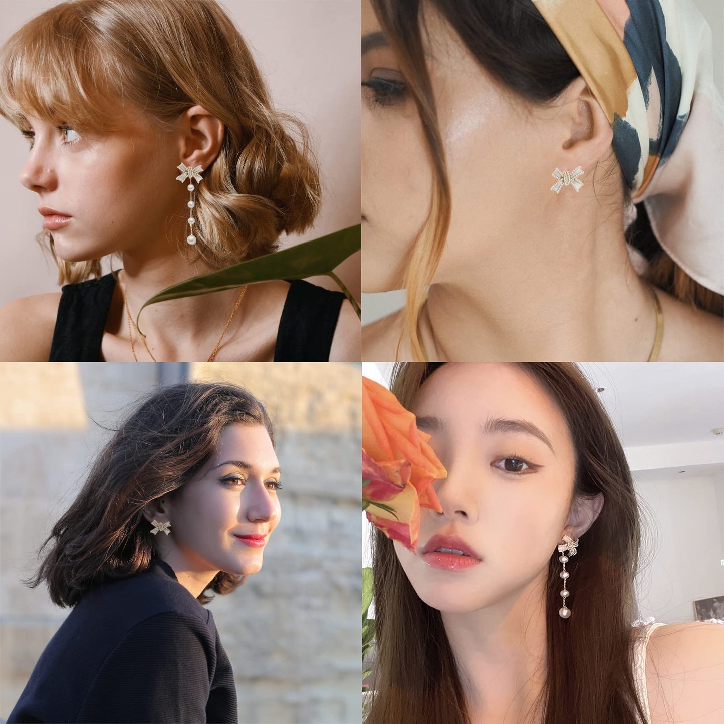 Pearl Drop Earrings for Women, Gold Plated Pearl Dangle Earrings, Hypoallergenic Elegant Gold Pearl Tassel Earring, Birthday Gift