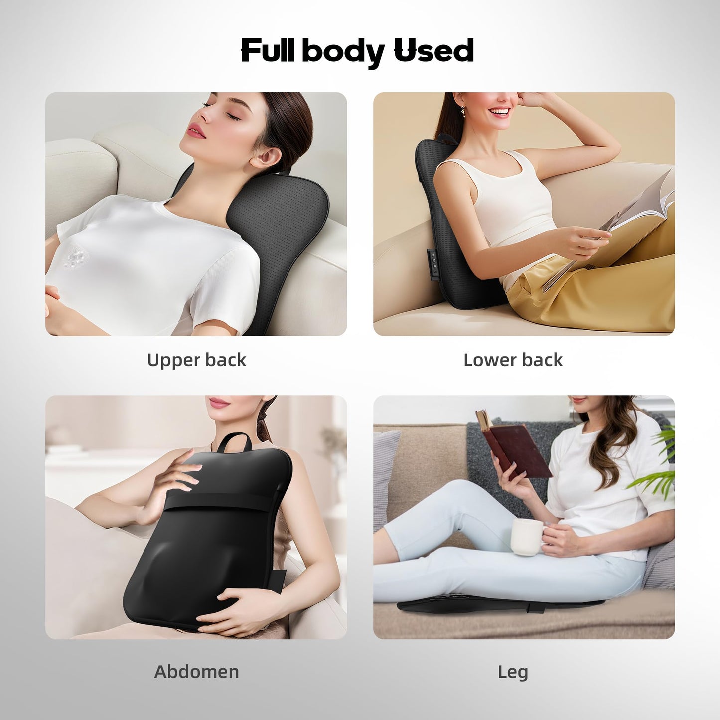 Back Massager with Heat,Rechargeable Cordless Back Massager for Pain Relief Deep Tissue,4D Kneading Massage for Shoulders, Neck,for Home Office Car Use,Men's and Women's Gifts