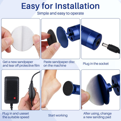 Electric Foot Callus Remover, 2-in-1 Electric Foot Filer/Nail Filer, Pedicure Kit Foot Scrubber Deadskin Callus Remover, Foot Care Kit Pedicure Tools for Dead Skin Dry Cracks- Blue