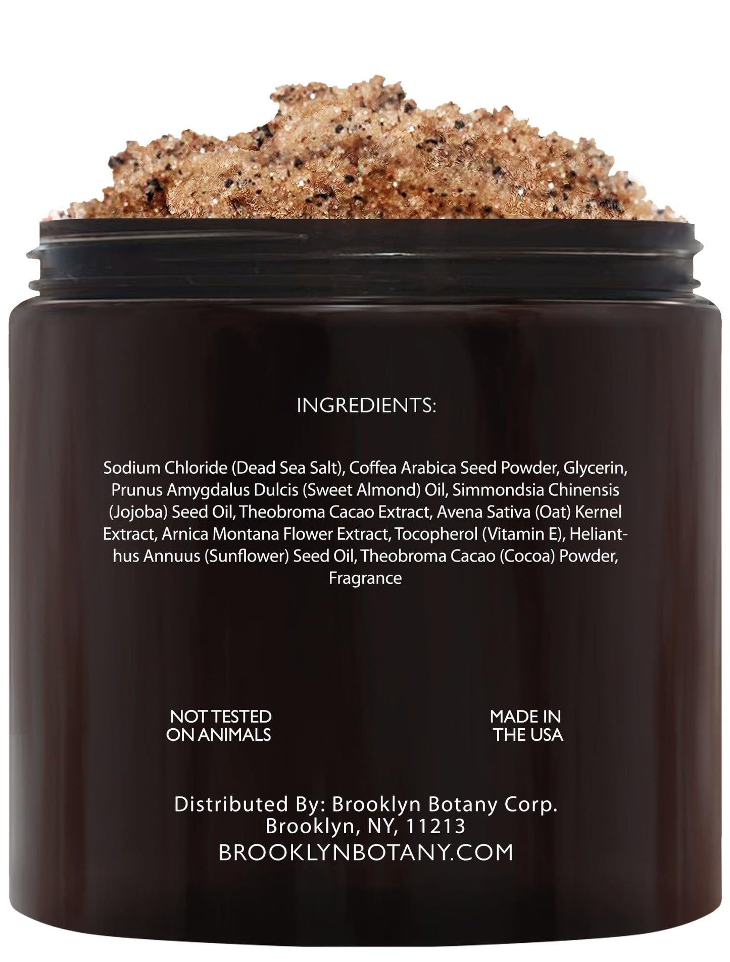 Brooklyn Botany Arabica Coffee Body Scrub - Moisturizing and Exfoliating for Body, Face, Hand, Foot - Fights Stretch Marks, Fine Lines, Wrinkles - Great Gifts for Women & Men - 10 oz