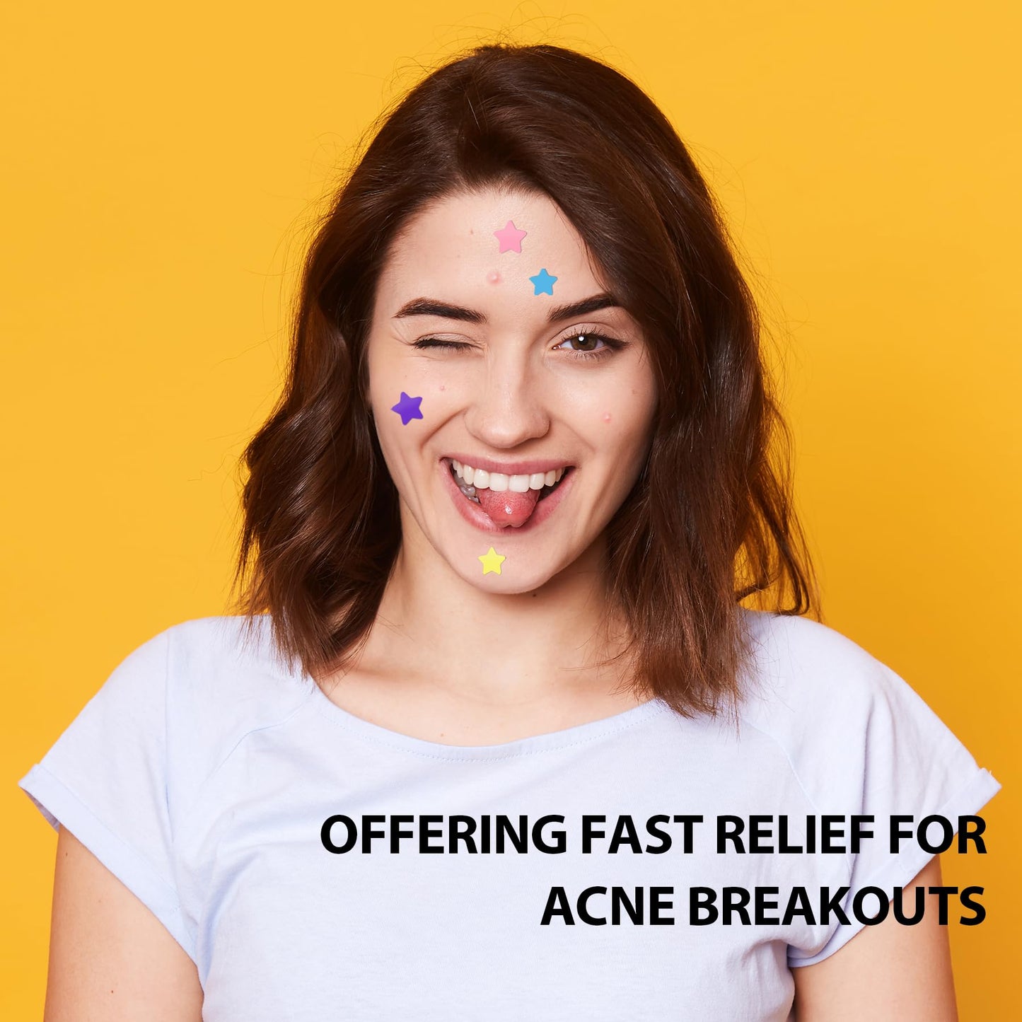 Acne Patches 112 Dots, Star Pimple Patches Hydrocolloid Acne Patches for Face Cute Zit Patches Pimple Stickers Acne Dots - Purple, Blue, Pink and Yellow