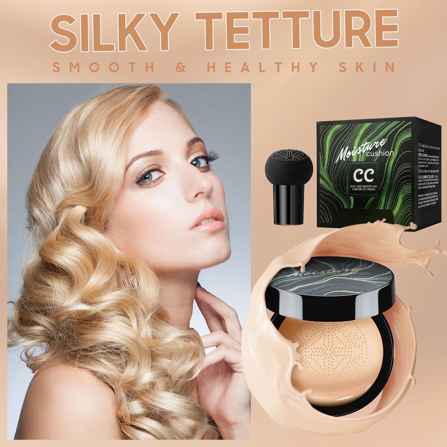 BB Cream Face Foundation Makeup, Moisturizing Concealer Brighten Long-Lasting, Even Skin Tone for All Skin Types (Natural, 1 PCS)