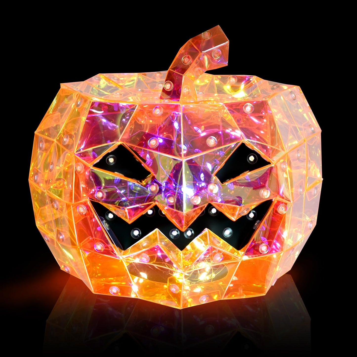 Pyrrhiax Prismatic Iridescent Pumpkin,Iridescent led Pumpkin,Halloween Ghost Decorations,Halloween Light Up Ghost
