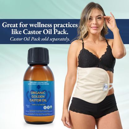 QUEEN OF THE THRONES Organic Golden Castor Oil | 100% Pure for Hair, Skin, Nails, Brows & Lashes | Hexane-Free | USDA Certified [3.38oz (100ml)]