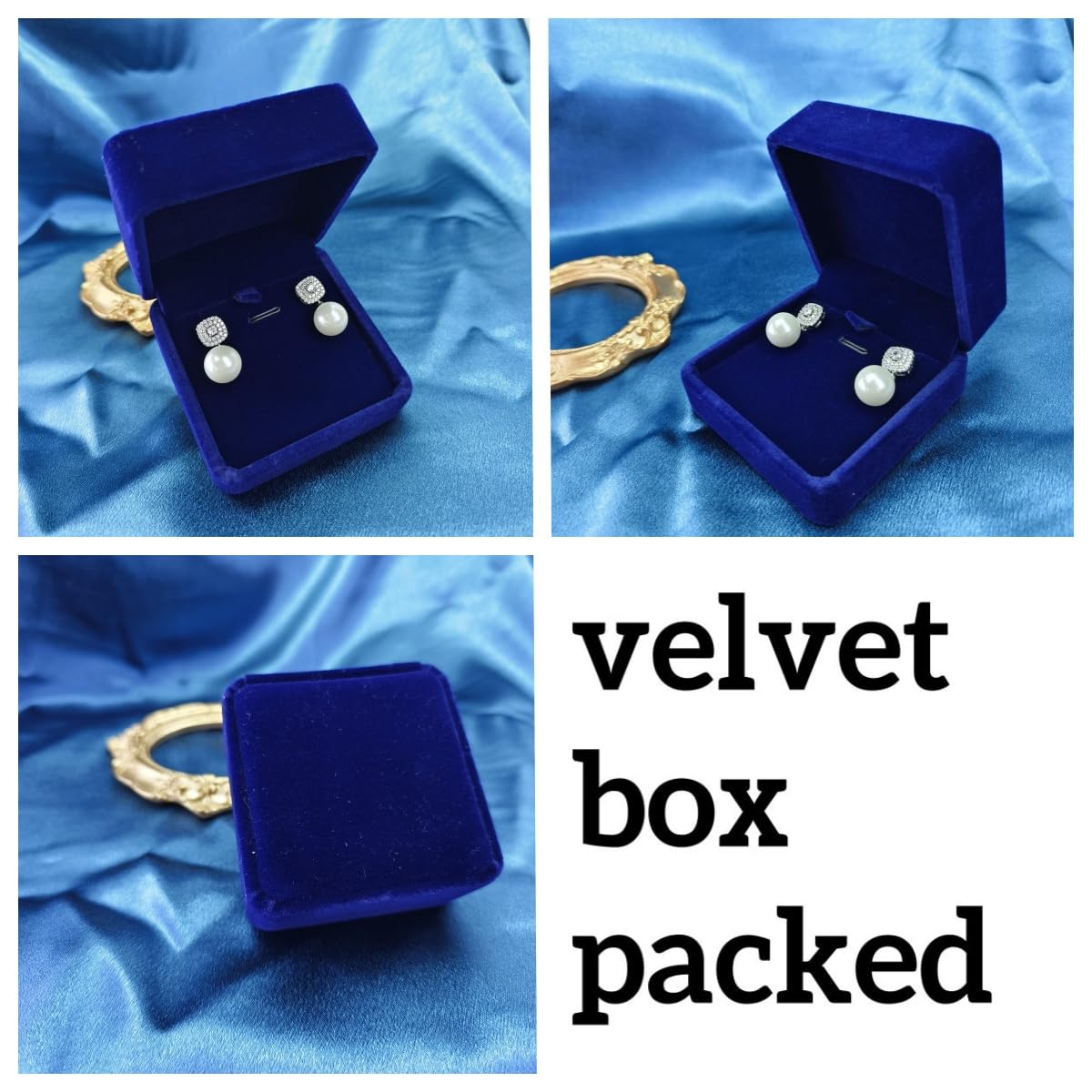 Shell Pearl Earrings White Sterling Silver Dangling Drop with Velvet Gift Box