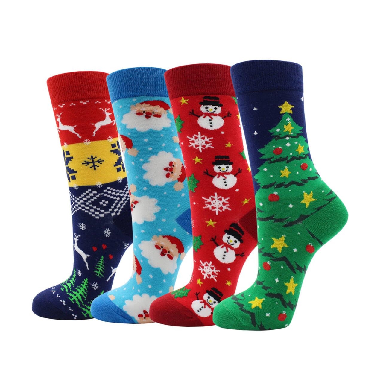 Christmas Socks Women, Funny Crazy Novelty Fun Cute Funky Hoilday Crew Socks Size 6-9