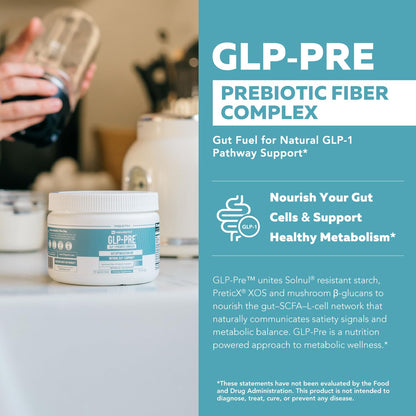 GLP-Pre™ – Optimized Prebiotic Fiber Complex - Gut-Microbiome Optimization for Natural GLP-1 Pathway Support & Metabolic Wellness - Includes Clinically Studied Non-Digestible Fibers - 30 Servings