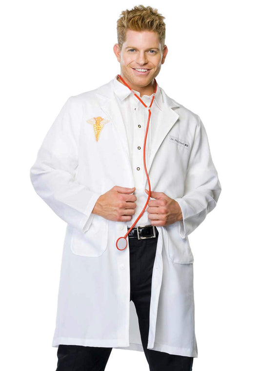 Doctor Phil Good Costume with Jacket, Toy Stethoscope, White, O/S