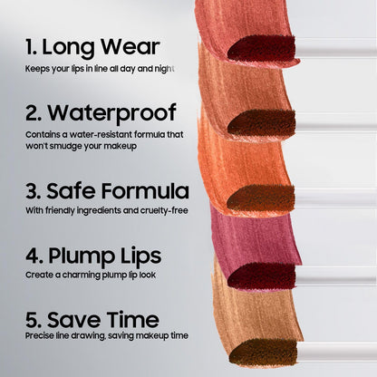 Ihrlpxkc Lip Stain Peel Off - Lip Liner Long-wear & Waterproof Moisturizing Lip Stain with Matte Finish, Transfer-Proof, Non-Stick Cup Lip Tint Stay On All Day (Nude)