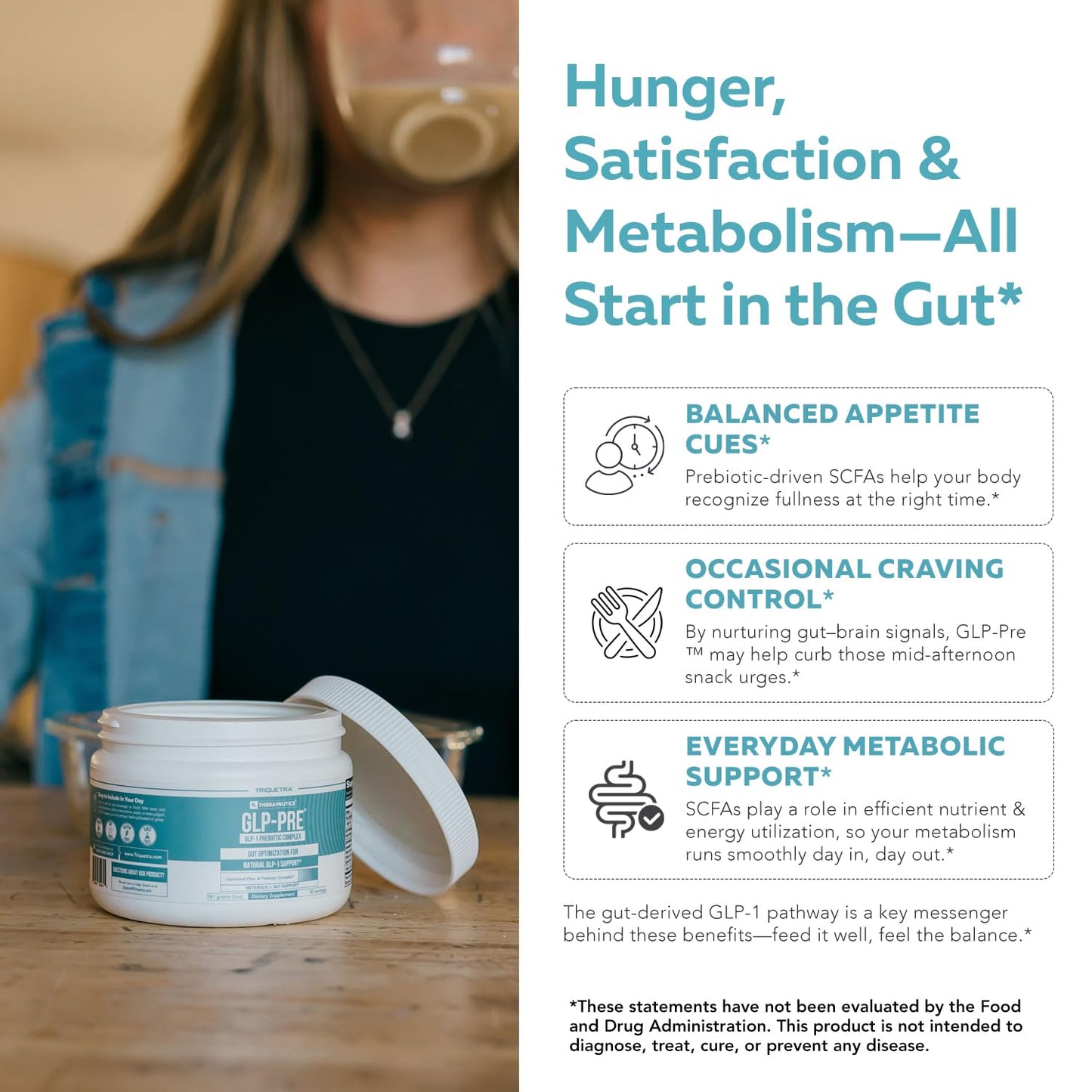 GLP-Pre™ – Optimized Prebiotic Fiber Complex - Gut-Microbiome Optimization for Natural GLP-1 Pathway Support & Metabolic Wellness - Includes Clinically Studied Non-Digestible Fibers - 30 Servings