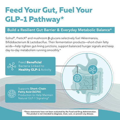 GLP-Pre™ – Optimized Prebiotic Fiber Complex - Gut-Microbiome Optimization for Natural GLP-1 Pathway Support & Metabolic Wellness - Includes Clinically Studied Non-Digestible Fibers - 30 Servings