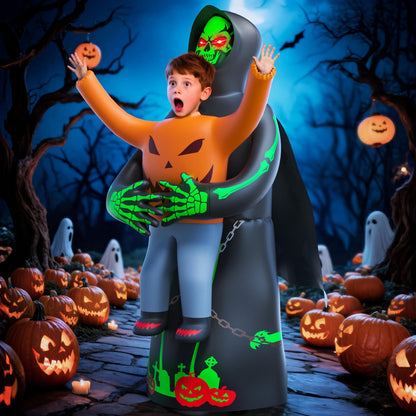 Inflatable Costume for Kids, Lights Halloween Costume, Scary Blow Glow Cosplay Costumes, Halloween Birthday Party Games for Kids 6-8 Cosplay Events Party