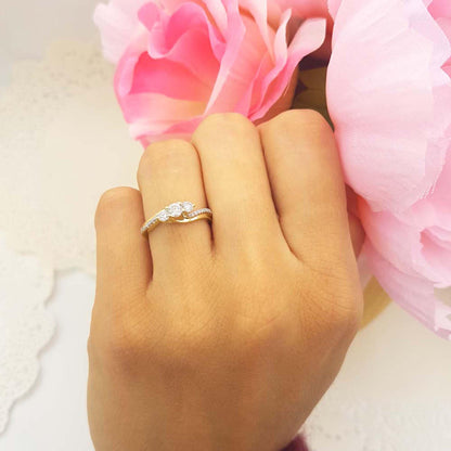 Dazzlingrock Collection 0.50 Cttw Round Lab Grown White Diamond 3 Stone Women Engagement Ring, 18K Solid Yellow Gold, Size 6.5