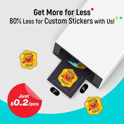 Color Sticker Printer & Cutting Machine - All-in-One Sticker Maker for DIY Crafts, Custom Labels & Gifts. Thermal Dye-Sublimation Photo Printer, 300 DPI, Precise AI Auto-Cutting