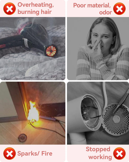 Hair Dryer, High-Speed Ionic Low Noise Blow Dryer with 160000 RPM Motor for Fast Drying, Thermo-Control Portable Hair Blow Dryer with Magnetic Nozzle for Home Travel Salon (Pink)