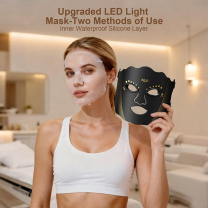 Red Light Therapy for Face, Led Face Mask Light Therapy with Rechargeable Remote, LED Face Mask Light Therapy at Home, Comfortable Red Light Therapy Mask
