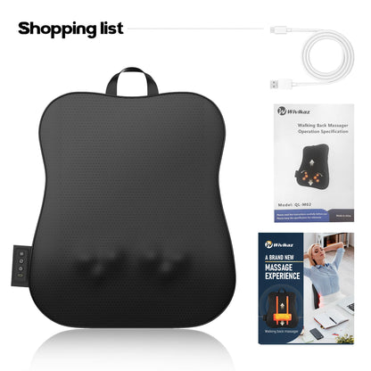 Back Massager with Heat,Rechargeable Cordless Back Massager for Pain Relief Deep Tissue,4D Kneading Massage for Shoulders, Neck,for Home Office Car Use,Men's and Women's Gifts