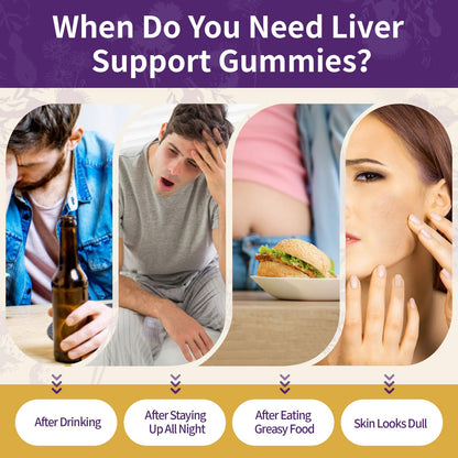 Milk Thistle Gummies with 2000MG Extract, Liver Health Support Gummies, Silymarin Milk Thistle Supplement with Artichoke, Dandelion, Turmeric Curcumin, No Sugar, for Adults, Vegan, 90 Count