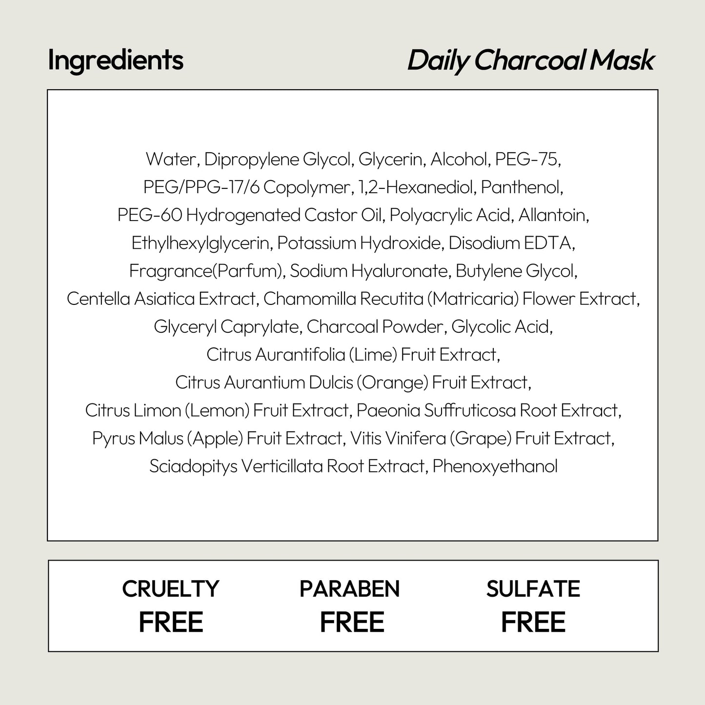 LAPCOS Charcoal Sheet Mask, Daily Face Mask with Salicylic Acid and Tea Tree Oil to Detoxify and Tighten Skin, Korean Beauty Favorite, 5-Pack